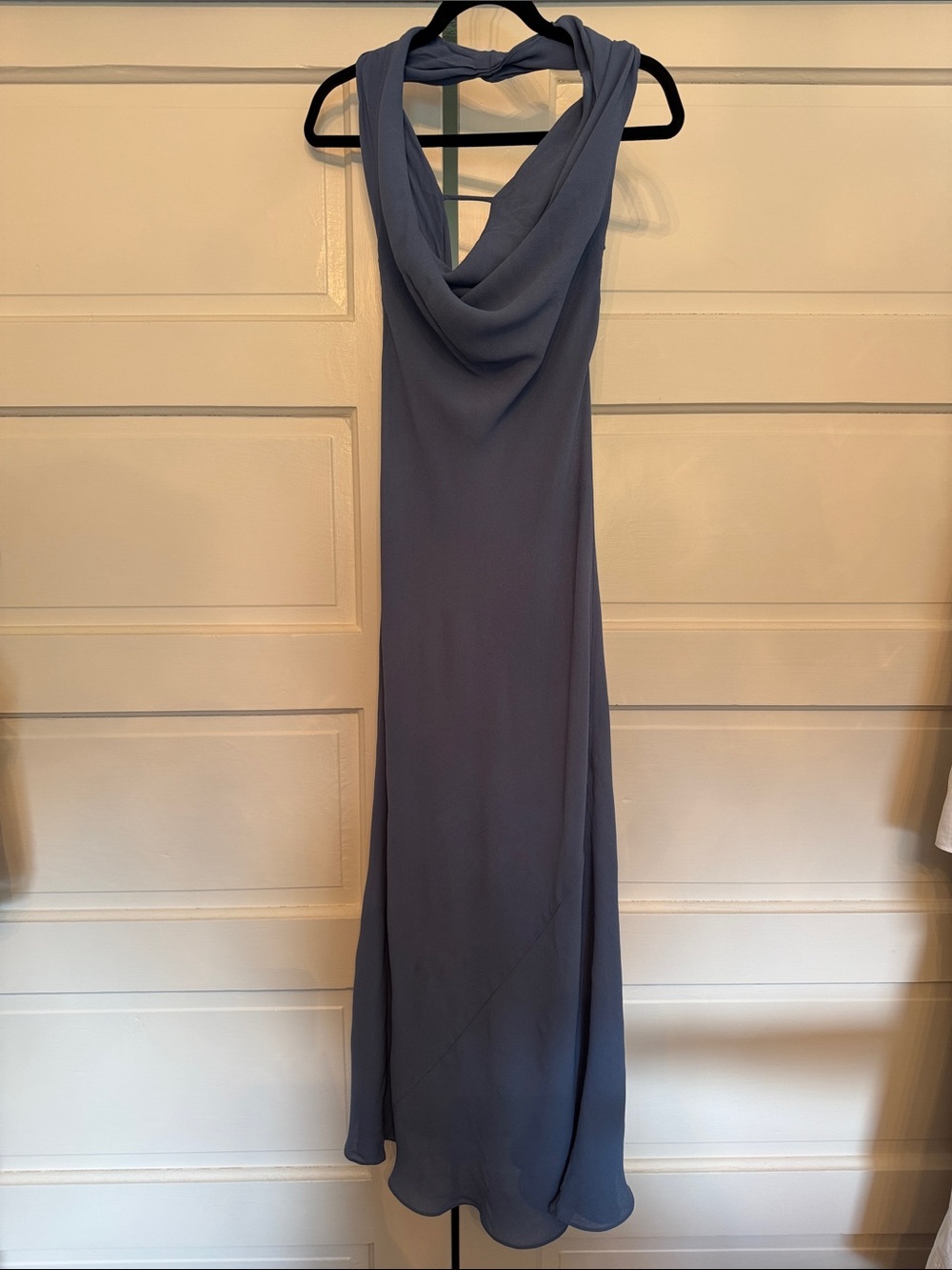 Reformation Blue Halter maxi Dress Open Back Slip Minimalist classy luxury party